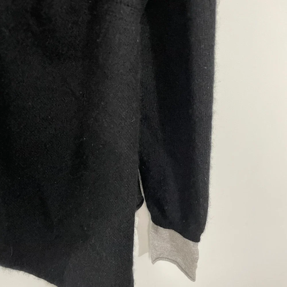 Zadig & Voltaire Daphnee New C Black Cashmere Cardigan Sweater M Open Waterfall - Picture 8 of 9